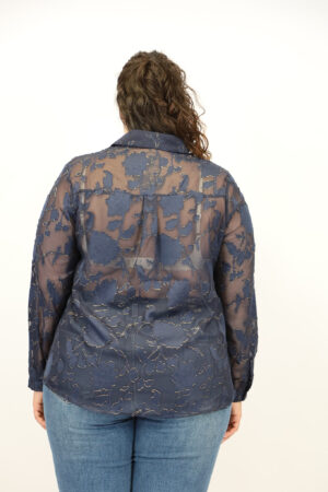 חולצה עם רקמות Ella | כחול