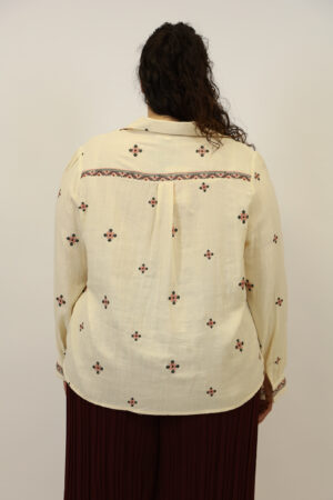 חולצה רקמה Lina | לבן