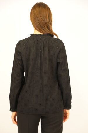 חולצה מבד כותנה Manon | שחור