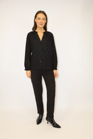 חולצה מבד כותנה Manon | שחור