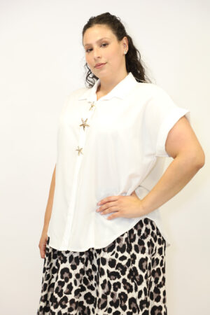 חולצה חלקה Maya | לבן