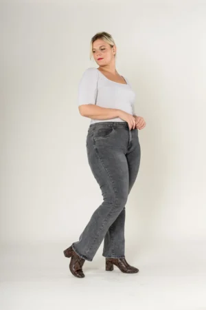 מכנסי גינס Straight Mila | אפור