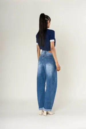 מכנסי ג'ינס רחבים Margot | כחול