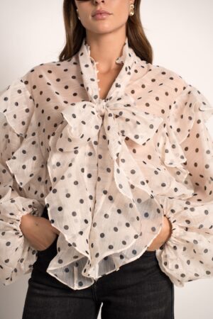 חולצת אורגנזה שקופה Diane | לבן