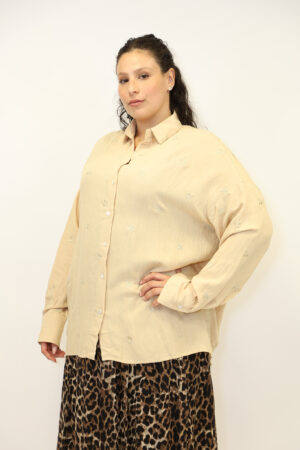 חולצה עם רקמה Ruth | בז