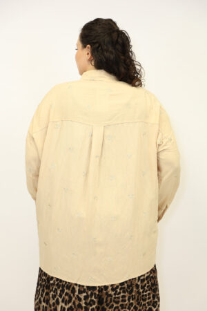 חולצה עם רקמה Ruth | בז