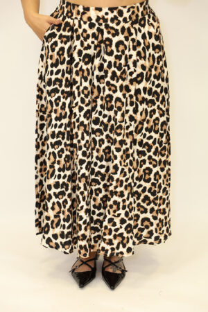 חצאית מקסי מנומרת Gladys | קפה