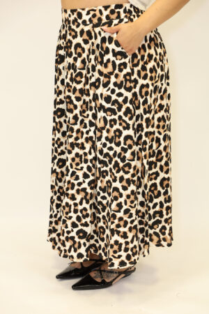 חצאית מקסי מנומרת Gladys | קפה