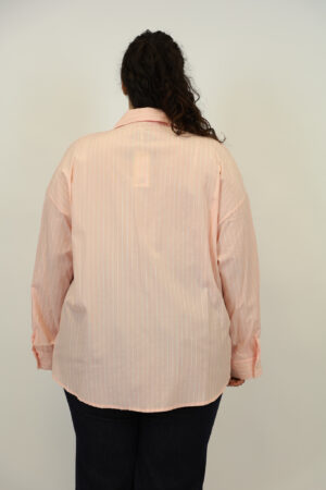 חולצה פסים עם רקמה Élisabeth | ורוד