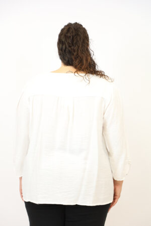 חולצה עם צווארון וי Viki | לבן