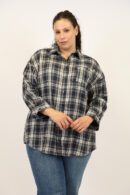 חולצה משובצת Martha | נייבי – CHR-F321-2-NAVY