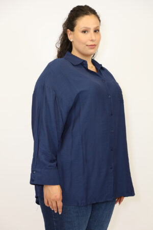 חולצה מכופתרת קלאסית Abigail | נייבי