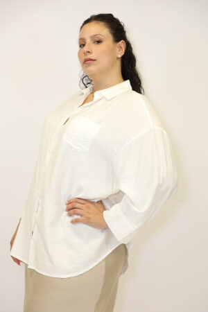 חולצה מכופתרת קלאסית Abigail | לבן