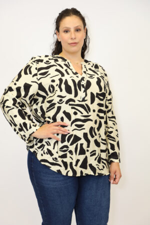 חולצה הדפס Dana | לבן