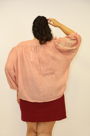 חולצת תחרה Charlotte | ורוד גולד