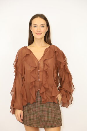 חולצת Valentina | קפה – JSM-CH3359-COFFEE