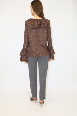 חולצת הדפס נקודות Dana | קפה