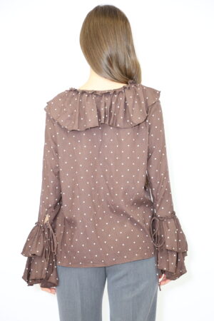 חולצת הדפס נקודות Dana | קפה