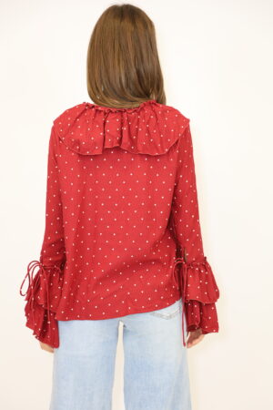 חולצת הדפס נקודות Dana | יין