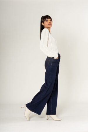 מכנסי גינס Super Wide Ambre | כחול