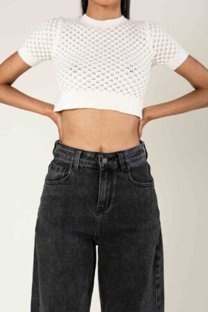 מכנסי ג'ינס בלון Margot | אפור