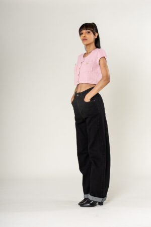 מכנסי ג'ינס בלון Margot | שחור