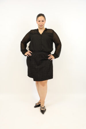 חולצה אלגנטית שקופה Anouk | שחור