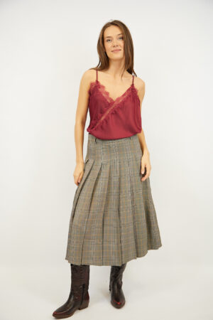 חצאית משובצת Alicia | שחור – BY-PA323-BLACK