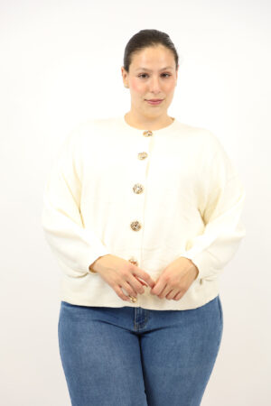 סריג עם כפתורים Angèle|בז – BY-SW5033-5-BEIGE