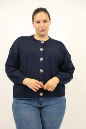 סריג עם כפתורים Angèle|נייבי – BY-SW5033-5-NAVY