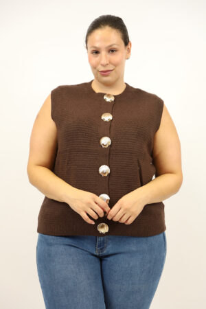 סריג ללא שרוולים Laurie|שוקו – BY-SW5052-5-CHOCO