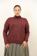 סריג אוברסייז Kylie | בורדו – EF-3677-BORDO