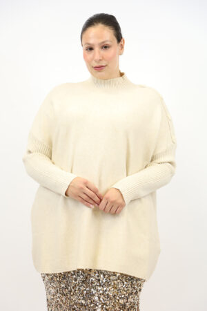 סריג אוברסייז Cécilia | בז – EF-543-BEIGE