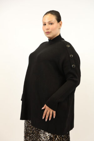 סריג אוברסייז Cécilia | שחור