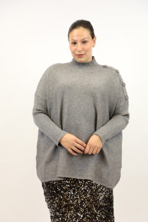 סריג אוברסייז Cécilia | אפור – EF-543-GREY