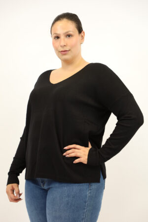 סריג אוברסייז Daisy | שחור