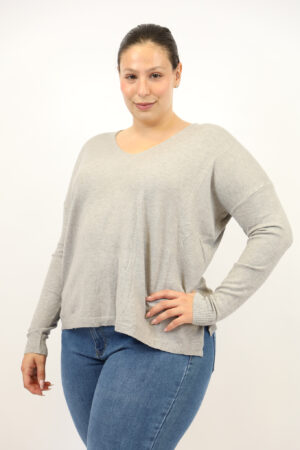 סריג אוברסייז Daisy | אפור