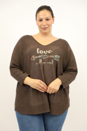 סריג אוברסייז Lolita | שוקו – EF-8785-CHOCO