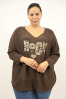 סריג אוברסייז Maddy | שוקו – EF-8788-CHOCO