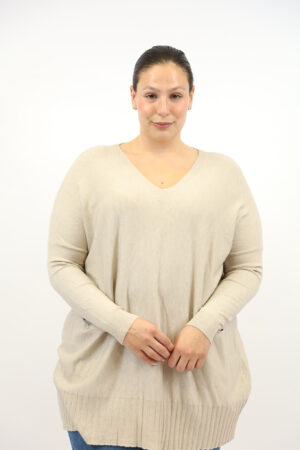 סריג אוברסייז Claire | בז – EF-9077-BEIGE