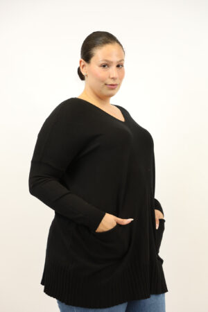 סריג אוברסייז Claire | שחור