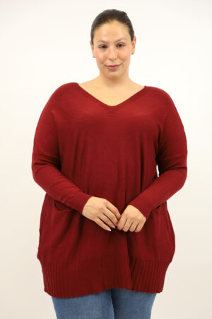 סריג אוברסייז Claire | בורדו – EF-9077-BORDO