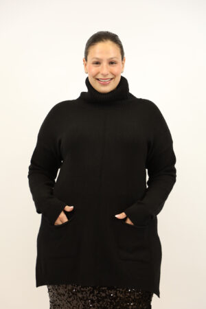 סריג אוברסייז Julie | שחור – EF-9085-BLACK