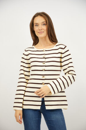 סריג פסים Léa | קרם – INAP-AR1018-CREME