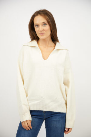 סריג עם צווארון פולו Iris | בז – INAP-AR870-BEIGE