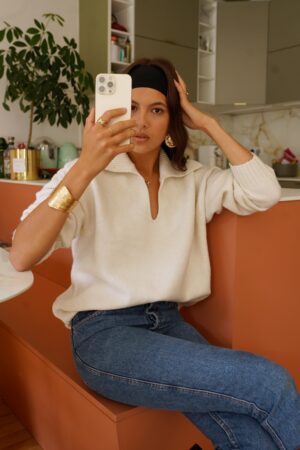 סריג עם צווארון פולו Iris | בז