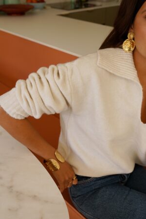 סריג עם צווארון פולו Iris | בז