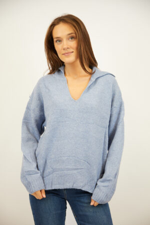 סריג עם צווארון פולו Iris | כחול – INAP-AR870-BLUE