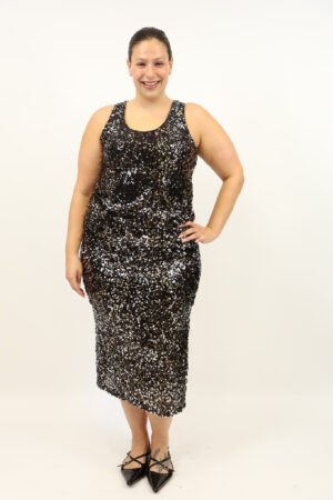 חצאית בעיטור פאייטים Victoria | שחור כסוף – IV-AC16603-BLASIL