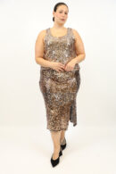 חצאית בעיטור פאייטים Victoria | שוקו – IV-AC16603-CHOCO